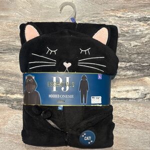 Essentials Black Cat Hooded Onesie